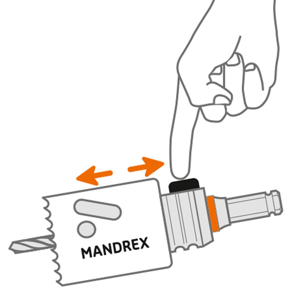 MANDREX Pikaistukka 8.5mm sis.ohjainpora HSS-pitkä