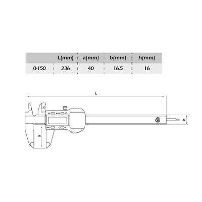 WERKA Työntömitta digi. 0-150 x0.01mm IP67