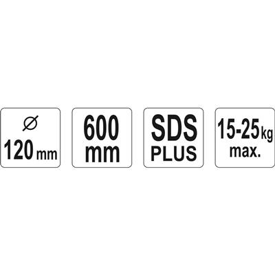 YATO Tasoitevispilä 120x600mm SDS+, 15-25-kg